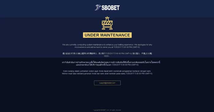SBOBET-Maintenance